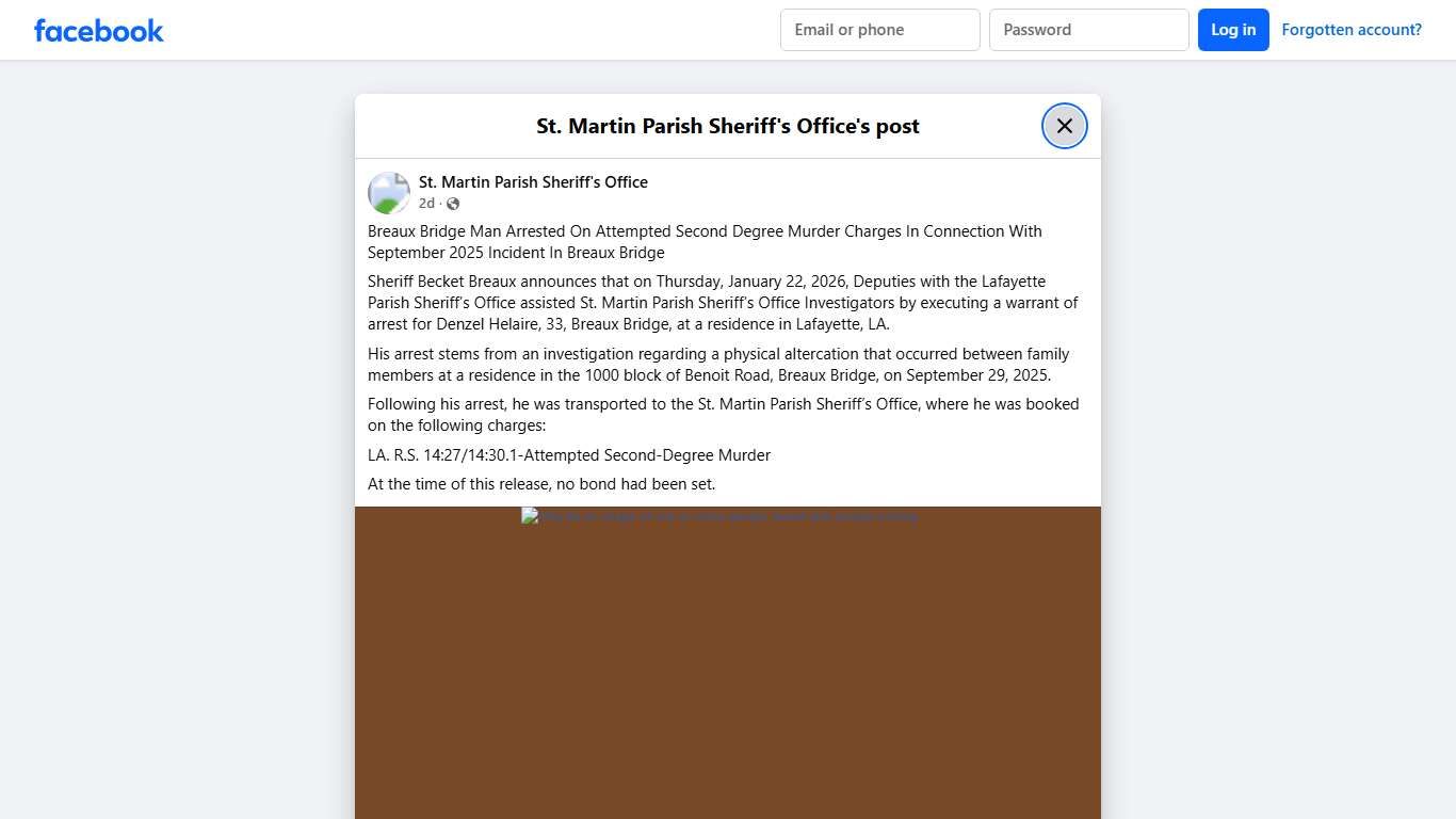 Breaux Bridge Man... - St. Martin Parish Sheriff's Office Facebook